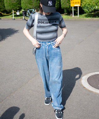 WEGO グラデーションちびニットT ブラック