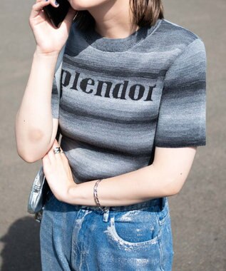 WEGO グラデーションちびニットT ブラック