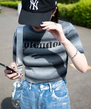 WEGO グラデーションちびニットT ブラック