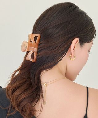 Phoebe マーブルカラーバンスクリップ　ブラウン ブラウン