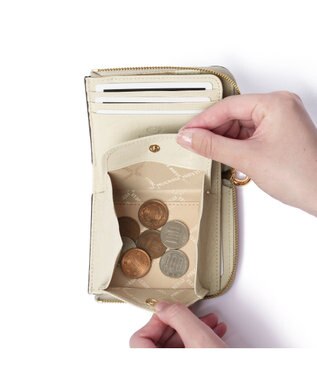 PELLE BORSA L字ファスナーミニ財布 Minato ミナト 3502 アイボリー