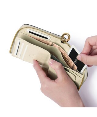 PELLE BORSA L字ファスナーミニ財布 Minato ミナト 3502 アイボリー
