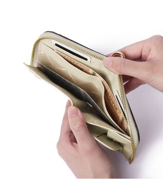 PELLE BORSA L字ファスナーミニ財布 Minato ミナト 3502 アイボリー