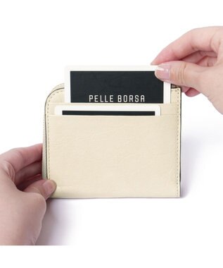 PELLE BORSA L字ファスナーミニ財布 Minato ミナト 3502 アイボリー