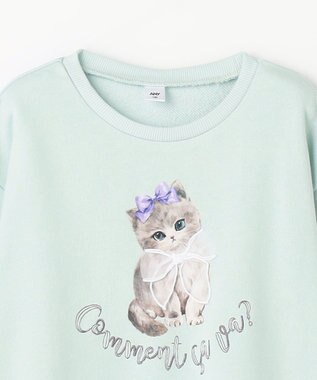 ANY KIDS ネコプリント トレーニャー ミント