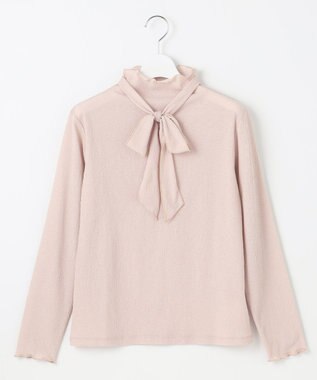 Feroux 【2WAY・洗える】リボンタイシアータートル カットソー ピンク系