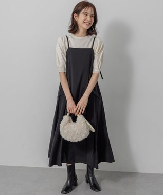 組曲 クルミボタン5分袖ニット ホワイト系