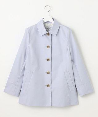 J.PRESS LADIES L 撥水ツイル ステンカラー ショート コート サックスブルー系