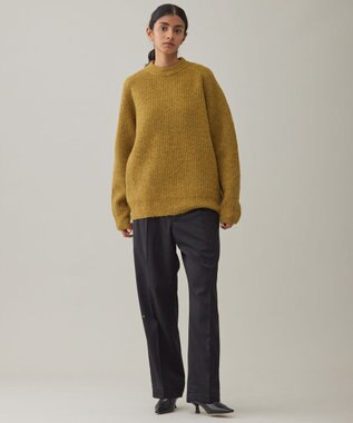 UNFILO MENS ヘアリー クルーネックニット イエロー