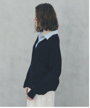 YECCA VECCA 2wayレイヤード風ポロニット Navy
