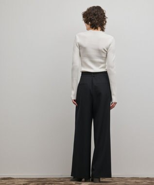 GRACE CONTINENTAL スクエアリブニットトップ ホワイト