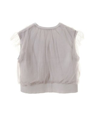 earth music&ecology チュールドッキングノースリカーディガン Light Gray