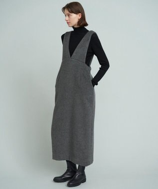 23区 【SACRA】 アルパカモヘヤシャギー ワンピース グレー系