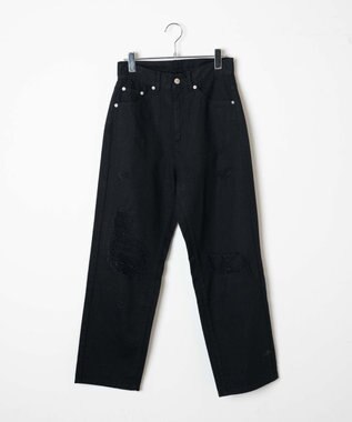 WEGO ヘビークラッシュローライズパンツ ブラック