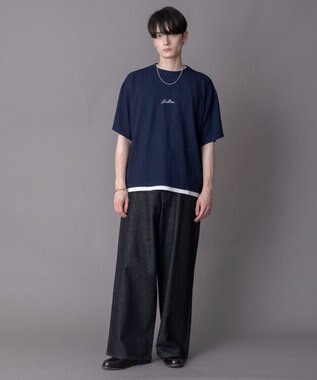 WEGO 【ユニセックス着用ITEM】ワンポイントフェイクレイヤードT（SS） ネイビー