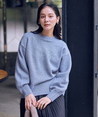 ANY スパンコールニット ライトブルー