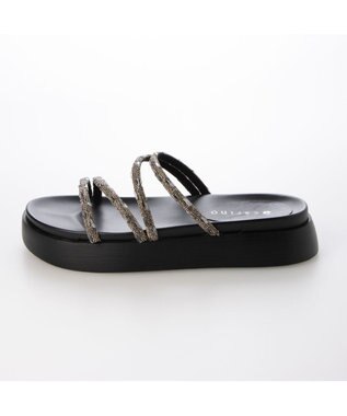 MODE ET JACOMO <carino>厚底ビジューサンダル ブラック
