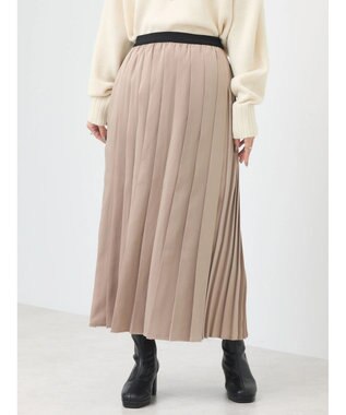 earth music&ecology サテンプリーツスカート Gold