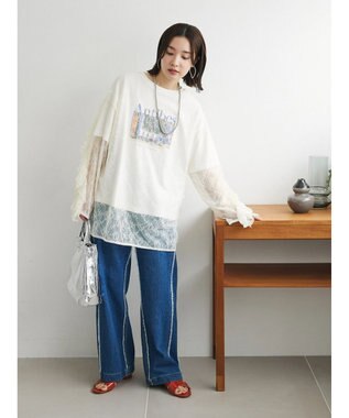 Green Parks ・ＡＮＤ　ＳＥＡＲＣＨ　レーシーラッフルスリーブチュニック Ivory