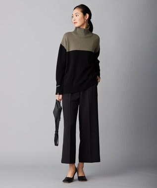 ICB 【洗える】トリプルクロスツイル ワイドパンツ ブラック系