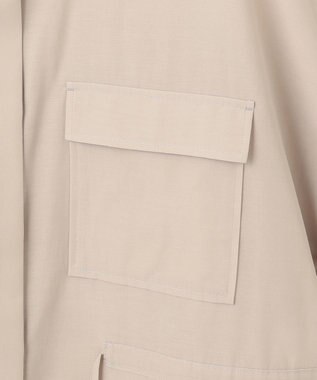 23区 【洗える】ライトシアーマットクロス ミリタリーディティール シャツ ベージュ系