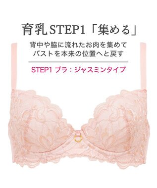 BRADELIS New York 【BRADELIS New York / 育乳補整ブラ・STEP1 集める】ジャスミンステップ1ブラ25A2 ローズピンク