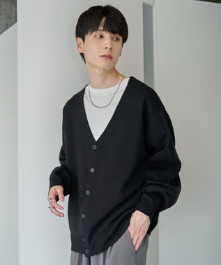 WEGO 【ユニセックス着用ITEM】ミラノリブカーディガン ブラック