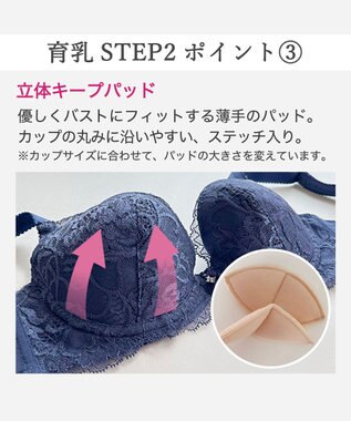 BRADELIS New York 【BRADELIS New York/ 育乳補整ブラ・STEP2 寄せる】ナオミステップ2ブラ25A1 補正下着 ブラジャー 谷間メイク ネイビー