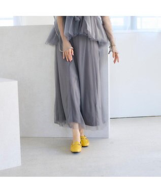 MODE ET JACOMO <noyau>スクエアトゥビット付きヒールローファー イエロー