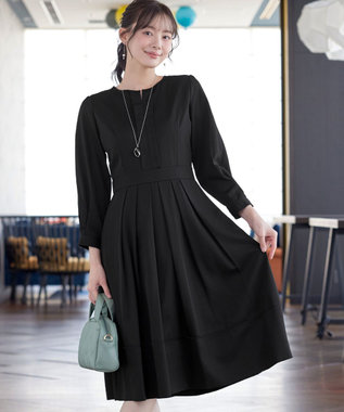 Tiaclasse L 【セレモニー・新色追加】キーネックフレアワンピース