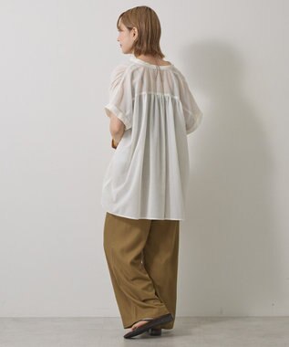 AMERICAN HOLIC イージーケア 接触冷感フレンチスリーブギャザーシャツ Ivory