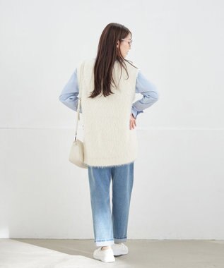 Tiaclasse 【洗える】フェザーニットベスト アイボリー
