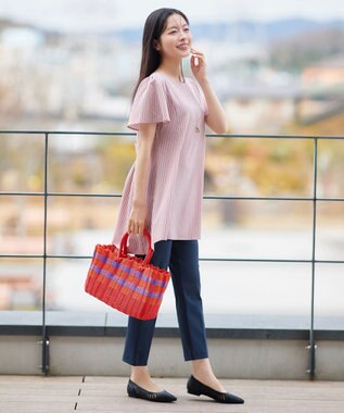 Tiaclasse L 日本製サーラドライ・テーパードパンツ ネイビー