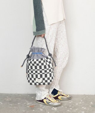 TRICOTE ピクセル巾着ポーチバッグ 95GRAY