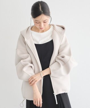 earth music&ecology フーディーダンボールジップブルゾン Ecru