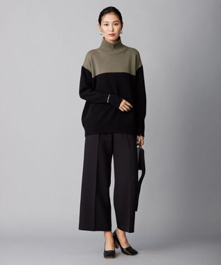 ICB 【洗える】トリプルクロスツイル ワイドパンツ ブラック系