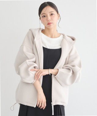 earth music&ecology フーディーダンボールジップブルゾン Ecru