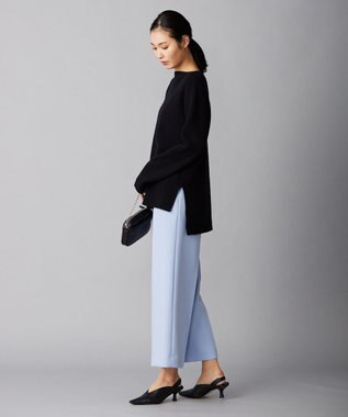 ICB 【洗える】トリプルクロスツイル ワイドパンツ スカイブルー系