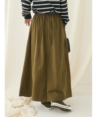 CRAFT STANDARD BOUTIQUE 綿ピーチカーゴスカート Khaki
