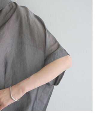 YECCA VECCA サイドスリットドロストシャツ Gray