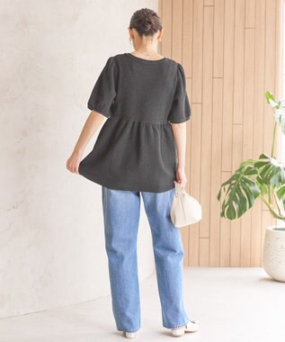 AMERICAN HOLIC フクレジャガードティアードプルオーバー Black