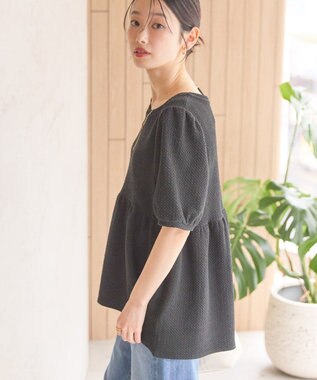 AMERICAN HOLIC フクレジャガードティアードプルオーバー Black