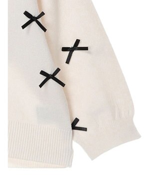Green Parks ・ＡＮＤ　ＳＥＡＲＣＨ　メニーリボン５分袖ニット Off White