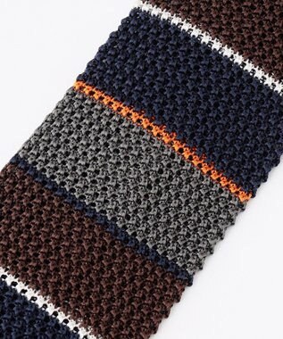 J.PRESS MEN 【J.PRESS KNIT TIE COLLECTION】ストライプ ニットネクタイ ブラウン系2