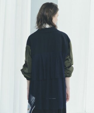 YECCA VECCA 異素材MIXテーラードジャケット Navy