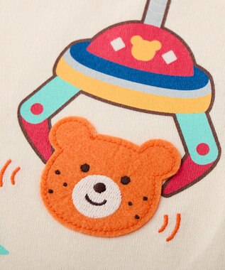 MIKI HOUSE HOT BISCUITS UFOキャッチャー ビーンズワッペン長袖Tシャツ マルチカラー