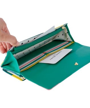 tsumori chisato CARRY カラフルズームドット がま口 長財布 グリーン