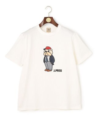 J.PRESS MEN 新デザイン【BULLDOG BOY】プリント Tシャツ ホワイト系