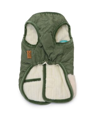 PET PARADISE スヌーピー キルト リバーシブル ベスト 《グリーン》 中型犬  大型犬 グリーン☓ホワイト