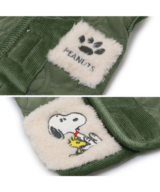 PET PARADISE スヌーピー キルト リバーシブル ベスト 《グリーン》 中型犬  大型犬 グリーン☓ホワイト